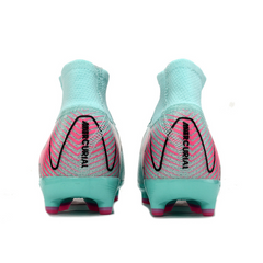 Chuteira Campo Sintético AG Nike Air Zoom Mercurial Superfly 10 Elite Infantil Azul-Clara e Rosa