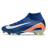 Chuteira Campo FG Nike Air Zoom Mercurial Superfly 10 Elite Azul e Laranja Infantil