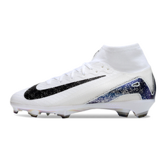 Chuteira Campo FG Nike Air Zoom Mercurial Superfly 10 Elite Branca e Preta Infantil