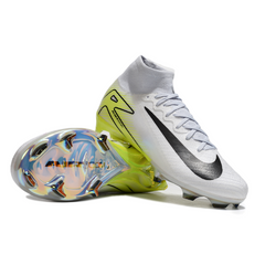 Chuteira Campo FG Nike Air Zoom Mercurial Superfly 10 Elite Branca e Verde Infantil