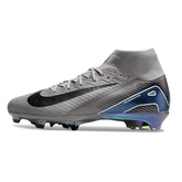 Chuteira Campo FG Nike Air Zoom Mercurial Superfly 10 Elite Cinza e Preta Infantil