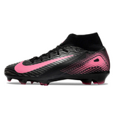 Chuteira Campo FG Nike Air Zoom Mercurial Superfly 10 Elite Preta e Rosa Infantil