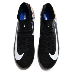 Chuteira Campo FG Nike Air Zoom Mercurial Superfly 10 Elite Preta, Azul e Laranja Infantil