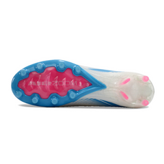 Chuteira Campo Sintético AG Nike Air Zoom Mercurial Vapor 16 Elite Infantil Branca, Azul e Rosa