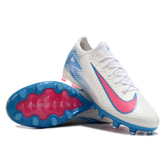 Chuteira Campo Sintético AG Nike Air Zoom Mercurial Vapor 16 Elite Infantil Branca, Azul e Rosa