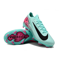 Chuteira Campo FG Nike Air Zoom Mercurial Vapor 16 Elite Azul-Clara e Rosa Infantil