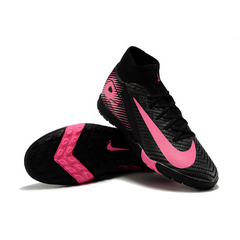 Chuteira Society TF Nike Zoom Mercurial Superfly 10 Elite Preta e Rosa Infantil