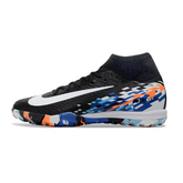 Chuteira Society TF Nike Zoom Mercurial Superfly 10 Elite Preta, Branca e Azul Infantil