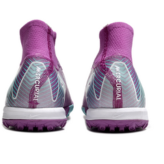 Chuteira Society TF Nike Zoom Mercurial Superfly 10 Elite Roxa e Azul Infantil