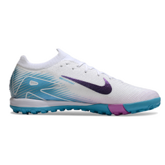 Chuteira Society TF Nike Zoom Mercurial Vapor 16 Elite Branca e Azul-Clara Infantil