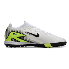 Chuteira Society TF Nike Zoom Mercurial Vapor 16 Elite Branca e Verde-Clara Infantil