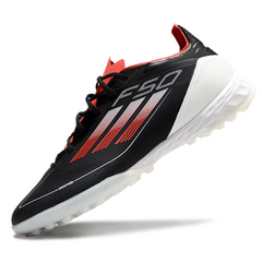 Chuteira Society TF Adidas F50 Elite Preta, Vermelha e Branca