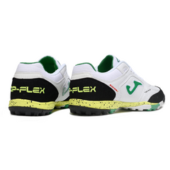 Chuteira Society TF Joma Top Flex Branca, Preta e Verde