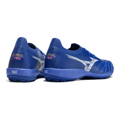Chuteira Society TF Mizuno Neo Sala Azul e Branca