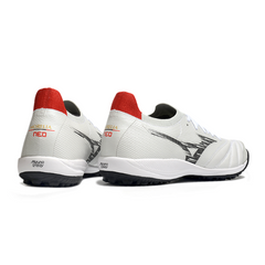 Chuteira Society TF Mizuno Neo Sala Branca Preta e Vermelha