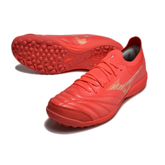 Chuteira Society TF Mizuno Neo Sala Vermelha e Amarela