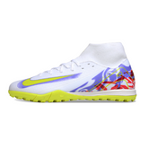Chuteira Society TF Nike Zoom Mercurial Superfly 10 Academy Branca e Roxa
