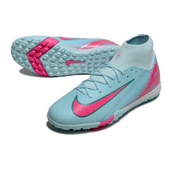 Chuteira Society TF Nike Zoom Mercurial Superfly 10 Academy Azul-Clara