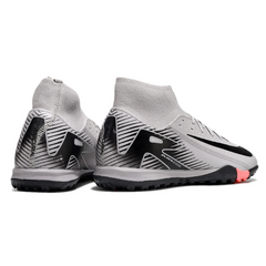 Chuteira Society TF Nike Zoom Mercurial Superfly 10 Academy Cinza e Preta