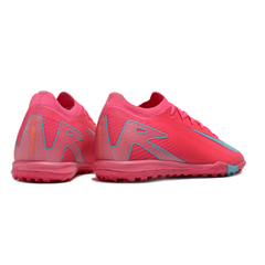 Chuteira Society TF Nike Zoom Mercurial Vapor 16 Elite Rosa e Azul-Clara