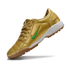 Chuteira Society TF Nike Total 90 III Dourada e Verde