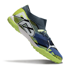 Chuteira Society TF Puma Future 7 Azul e Verde