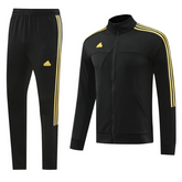 Conjunto de Frio Adidas Preto e Amarelo com Jaqueta e Calça
