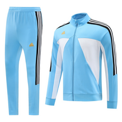 Conjunto de Frio Adidas Azul, Branco e Preto com Casaco e Calça