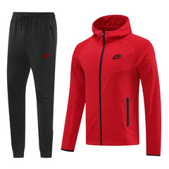 Conjunto de Frio Nike Vermelho e Preto com Casaco e Calça