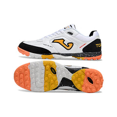 Chuteira Society TF Joma Top Flex Branca Preta e Laranja