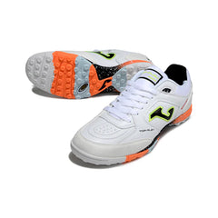 Chuteira Society TF Joma Top Flex Branca Laranja e Cinza