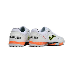 Chuteira Society TF Joma Top Flex Branca Laranja e Cinza