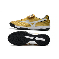 Chuteira Society TF Mizuno Morelia Sala Classic Dourada