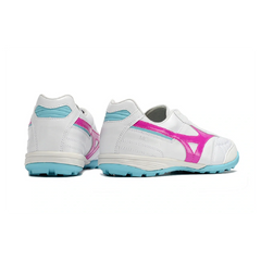 Chuteira Society TF Mizuno Morelia Sala Branca, Rosa e Azul
