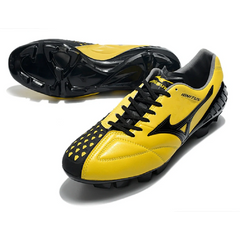 Chuteira Campo FG Mizuno Wave Ignitus 4 Archive Pack Preta e Amarela