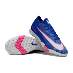 Chuteira Society TF Nike Mercurial Vapor 16 Elite Azul, Rosa e Branca Infantil
