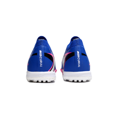 Chuteira Society TF Nike Mercurial Vapor 16 Elite Azul, Rosa e Branca Infantil