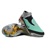 Chuteira Campo FG Nike Phantom 6 DF Elite Prateada, Preta e Verde Infantil
