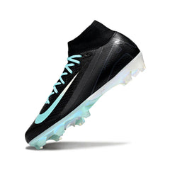 Chuteira Campo FG Nike Air Zoom Mercurial Superfly 10 Elite Preta, Branca e Azul-Clara Infantil