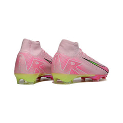 Chuteira Campo FG Nike Air Zoom Mercurial Superfly 10 Elite Rosa-Clara e Verde Infantil