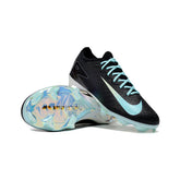 Chuteira Campo FG Nike Air Zoom Mercurial Vapor 16 Elite Preta, Branca e Azul-Clara Infantil