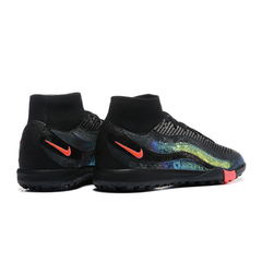 Chuteira Society TF Nike Mercurial Superfly 10 Elite Pack Preto Air Max 95 Infantil