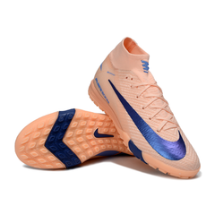 Chuteira Society TF Nike Mercurial Superfly 10 Elite Rosa e Azul Infantil