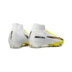 Chuteira Campo FG Nike Air Zoom Mercurial Superfly 10 Elite Branca e Amarela