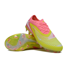 Chuteira Campo FG Nike Phantom 6 Elite Rosa e Amarela Infantil
