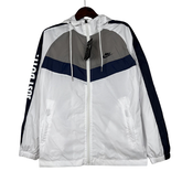 Jaqueta Corta-Vento Nike Branca, Cinza e Azul