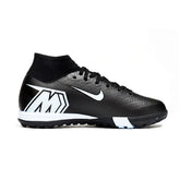 Chuteira Society TF Nike Zoom Mercurial Superfly 10 Elite Preta e Azul-Clara Turf Infantil