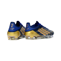 Chuteira Campo FG Adidas F50 Elite Dembele Dourada e Azul