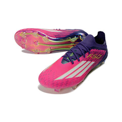 Chuteira Campo FG Adidas F50 Primeknit Elite Rosa, Branca e Azul