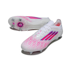 Chuteira Campo Molhado SG Adidas F50 Primeknit Elite Branca e Rosa